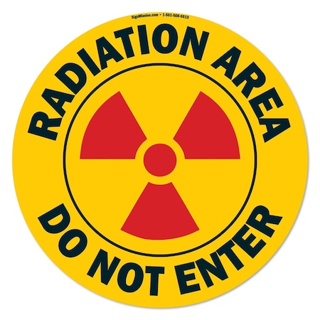 Signmission Radiation Area 16in Non-Slip Floor Marker, 6PK, 16 in L, 16 in H, FD-2-C-16-6PK-99901 FD-2-C-16-6PK-99901